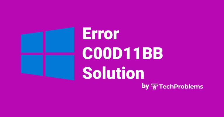 How to Fix Error C00D11BB ?