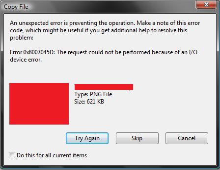 copy file Error 0x8007045d